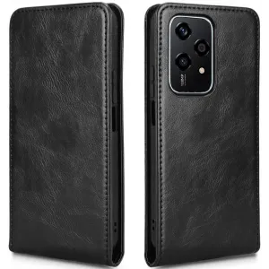 Phonesta Leder Vertical Flip Book Wallet Klapphülle für HONOR 200 Lite - Schwarz