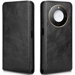 Phonesta Leder Vertical Flip Book Wallet Klapphülle für HONOR X9c Smart - Schwarz