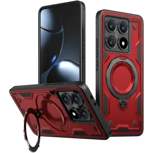 Phonesta MagLock Armor Back Cover Hülle Ring und MagSafe für Xiaomi 14T - Rot