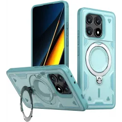 Phonesta MagLock Armor Back Cover Hülle Ring und MagSafe für Xiaomi Poco X6 Pro - Hellblau