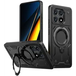 Phonesta MagLock Armor Back Cover Hülle Ring und MagSafe für Xiaomi Poco X6 Pro - Schwarz