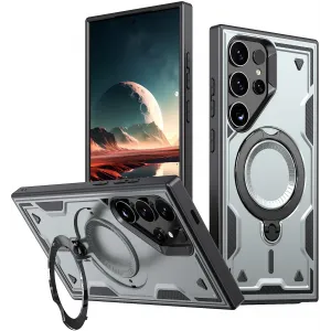 Phonesta MagLock Armor Back Cover Hülle Ring und MagSafe für Samsung Galaxy S25 Ultra - Grau