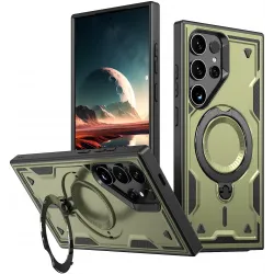 Phonesta MagLock Armor Back Cover Hülle Ring und MagSafe für Samsung Galaxy S25 Ultra - Grün