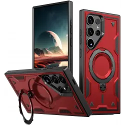 Phonesta MagLock Armor Back Cover Hülle Ring und MagSafe für Samsung Galaxy S25 Ultra - Rot