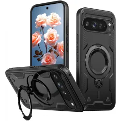 Phonesta MagLock Armor Back Cover Hülle Ring und MagSafe für Google Pixel 9 / 9 Pro - Schwarz