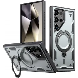 Phonesta MagLock Armor Back Cover Hülle Ring und MagSafe für Samsung Galaxy S24 Ultra - Grau