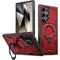 Phonesta MagLock Armor Back Cover Hülle Ring und MagSafe für Samsung Galaxy S24 Ultra - Rot