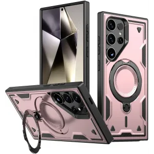 Phonesta MagLock Armor Back Cover Hülle Ring und MagSafe für Samsung Galaxy S24 Ultra - Roségold