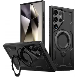 Phonesta MagLock Armor Back Cover Hülle Ring und MagSafe für Samsung Galaxy S24 Ultra - Schwarz