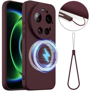 Phonesta Royale Liquid Silikon Back Cover Hülle mit MagSafe für Xiaomi 17 Ultra - Dunkelrot
