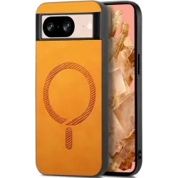 Phonesta Retro Vegan Leder MagSafe Back Cover Hülle für Google Pixel 9 / 9 Pro - Orange