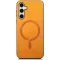 Phonesta Retro Vegan Leder MagSafe Back Cover Hülle für Samsung Galaxy S25 Plus/S24 Plus - Orange