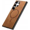 Phonesta Retro Vegan Leder MagSafe Back Cover Hülle für Samsung Galaxy S25 Ultra - Braun 7