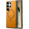 Phonesta Retro Vegan Leder MagSafe Back Cover Hülle für Samsung Galaxy S25 Ultra - Orange