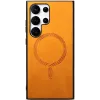 Phonesta Retro Vegan Leder MagSafe Back Cover Hülle für Samsung Galaxy S25 Ultra - Orange 5