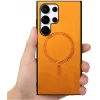 Phonesta Retro Vegan Leder MagSafe Back Cover Hülle für Samsung Galaxy S25 Ultra - Orange 8