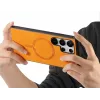 Phonesta Retro Vegan Leder MagSafe Back Cover Hülle für Samsung Galaxy S25 Ultra - Orange 9