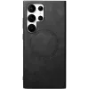 Phonesta Retro Vegan Leder MagSafe Back Cover Hülle für Samsung Galaxy S25 Ultra - Schwarz 5