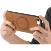 Phonesta Retro Vegan Leder MagSafe Back Cover Hülle für Apple iPhone 17e/16e - Braun 2
