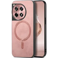 Phonesta Retro Vegan Leder MagSafe Back Cover Hülle für OnePlus 12R - Rosa