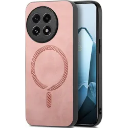 Phonesta Retro Vegan Leder MagSafe Back Cover Hülle für OnePlus 13R - Rosa