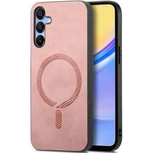 Phonesta Retro Vegan Leder MagSafe Back Cover Hülle für Samsung Galaxy A16 - Rosa