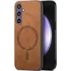 Phonesta Retro Vegan Leder MagSafe Back Cover Hülle für Samsung Galaxy S24 FE - Braun
