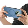 Phonesta Retro Vegan Leder MagSafe Back Cover Hülle für Oppo Reno12 F/Reno12 FS - Blau 3