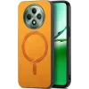 Phonesta Retro Vegan Leder MagSafe Back Cover Hülle für Oppo Reno12 F/Reno12 FS - Orange