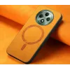Phonesta Retro Vegan Leder MagSafe Back Cover Hülle für Oppo Reno12 F/Reno12 FS - Orange 4