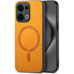 Phonesta Retro Vegan Leder MagSafe Back Cover Hülle für Oppo Reno13 - Orange