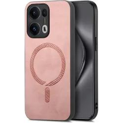 Phonesta Retro Vegan Leder MagSafe Back Cover Hülle für Oppo Reno13 Pro - Rosa