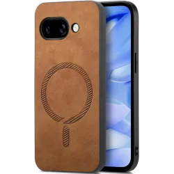 Phonesta Retro Vegan Leder MagSafe Back Cover Hülle für Google Pixel 9a - Braun