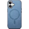 Phonesta Retro Vegan Leder MagSafe Back Cover Hülle für Apple iPhone 16 - Blau 3