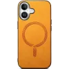 Phonesta Retro Vegan Leder MagSafe Back Cover Hülle für Apple iPhone 16 - Orange 3