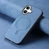 Phonesta Retro Vegan Leder MagSafe Back Cover Hülle für Apple iPhone 16 Plus - Blau 2