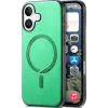 Phonesta Retro Vegan Leder MagSafe Back Cover Hülle für Apple iPhone 16 Plus - Grün
