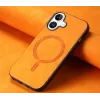 Phonesta Retro Vegan Leder MagSafe Back Cover Hülle für Apple iPhone 16 Plus - Orange 2