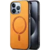 Phonesta Retro Vegan Leder MagSafe Back Cover Hülle für Apple iPhone 16 Pro - Orange