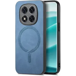 Phonesta Retro Vegan Leder MagSafe Back Cover Hülle für Xiaomi Redmi Note 14 Pro Plus - Blau