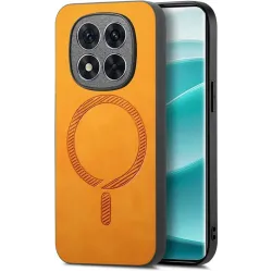 Phonesta Retro Vegan Leder MagSafe Back Cover Hülle für Xiaomi Redmi Note 14 Pro Plus - Orange