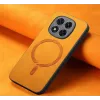 Phonesta Retro Vegan Leder MagSafe Back Cover Hülle für Xiaomi Redmi Note 14 Pro Plus - Orange 2