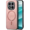 Phonesta Retro Vegan Leder MagSafe Back Cover Hülle für Xiaomi Redmi Note 14 Pro Plus - Rosa