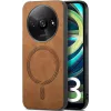 Phonesta Retro Vegan Leder MagSafe Back Cover Hülle für Xiaomi Redmi A3 - Braun