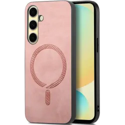 Phonesta Retro Vegan Leder MagSafe Back Cover Hülle für Samsung Galaxy A36/A56 - Rosa