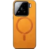 Phonesta Retro Vegan Leder MagSafe Back Cover Hülle für Xiaomi 15 - Orange 2