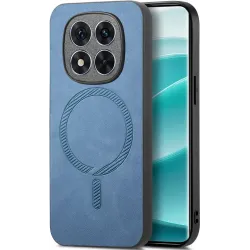 Phonesta Retro Vegan Leder MagSafe Back Cover Hülle für Xiaomi Redmi Note 14 Pro 5G / Xiaomi Poco X7 - Blau