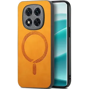 Phonesta Retro Vegan Leder MagSafe Back Cover Hülle für Xiaomi Redmi Note 14 Pro 5G / Xiaomi Poco X7 - Orange