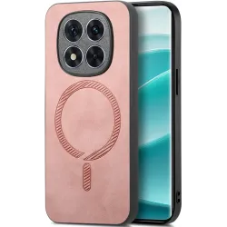 Phonesta Retro Vegan Leder MagSafe Back Cover Hülle für Xiaomi Redmi Note 14 Pro 5G / Xiaomi Poco X7 - Rosa