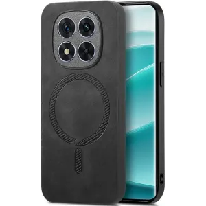 Phonesta Retro Vegan Leder MagSafe Back Cover Hülle für Xiaomi Redmi Note 14 Pro 5G / Xiaomi Poco X7 - Schwarz